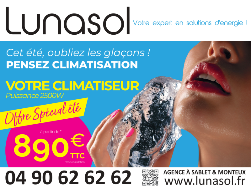 Installation d’une climatisation réversible Daikin par les techniciens Lunapac à Sablet (Vaucluse), pour un confort optimal en été comme en hiver. Promotion en cours à partir de 890€ TTC